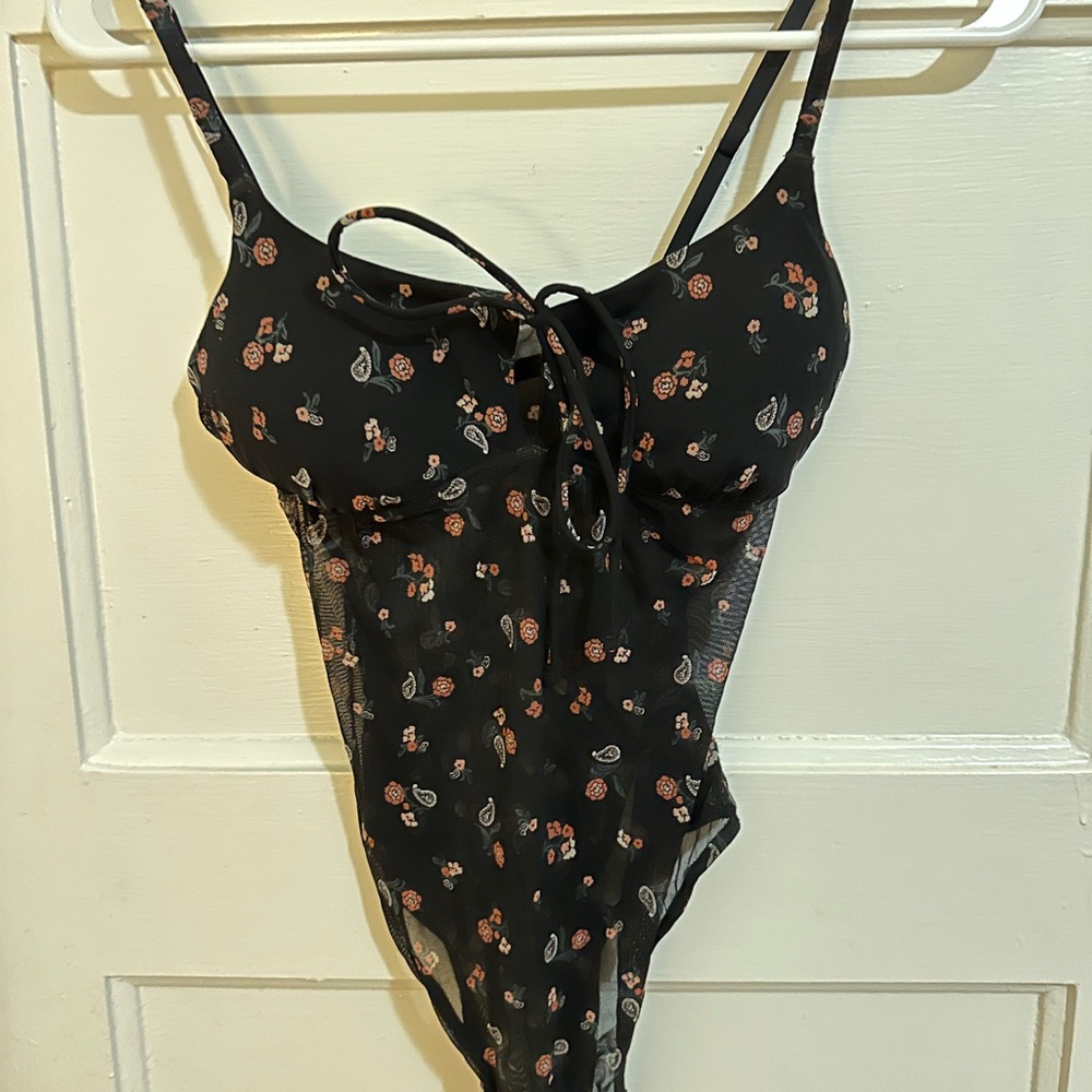 Hollister Floral Black One-Piece